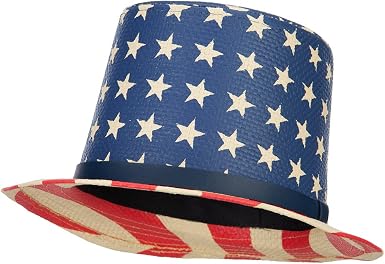 USA Flag Designed Paper Straw Hat 