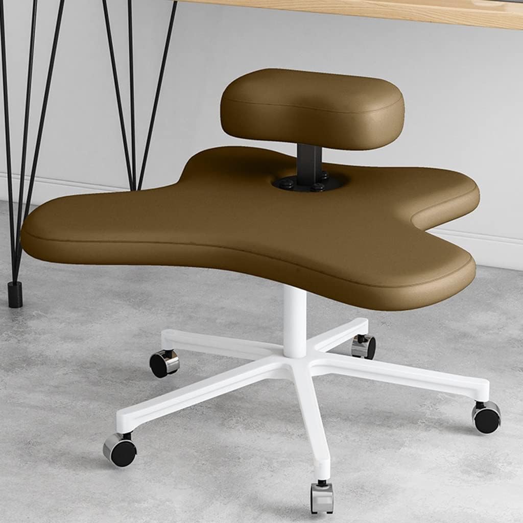 Kneeling Chair with Adjustable Height and Casters for Correction, Ideal for Home Office Use (Coffee)