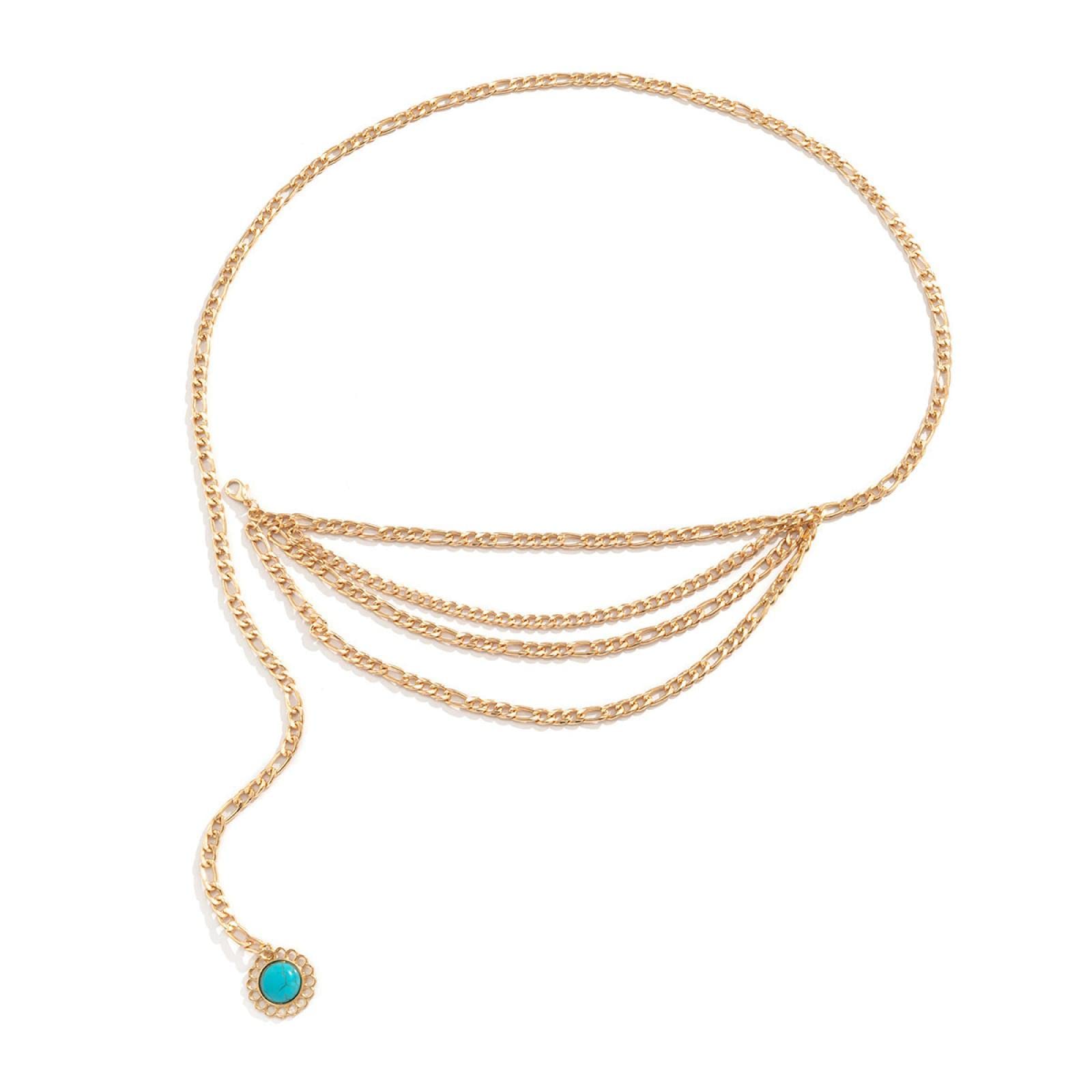 Chaînes de corps bijoux plage fleur plaque pendentif chaîne de taille femme chaîne creuse gland chaîne de corps