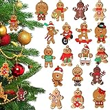 🎁 Decoraciones divertidas para el árbol de Navidad: 18 piezas de muñecos de pan de jengibre lindos, cada patrón es diferente. Algunos hombres de pan de jengibre usan bufandas, algunos andan en bicicleta, algunos juegan baloncesto, algunos usan gorros de Papá Noel, por lo que se ven lindos y felices.