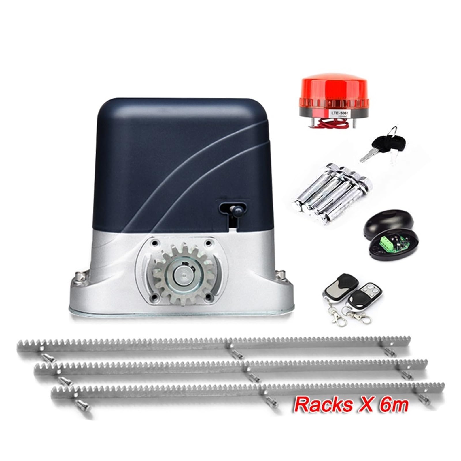 Automazione per cancello scorrevole, Modello base Apricancello Scorrevole AC600KG 1400LBS Con 6 Metri Cremagliera In Acciaio Cerniera Gear Telaio for La Casa Villa Metallo Cancello di Ferro(Kit d)