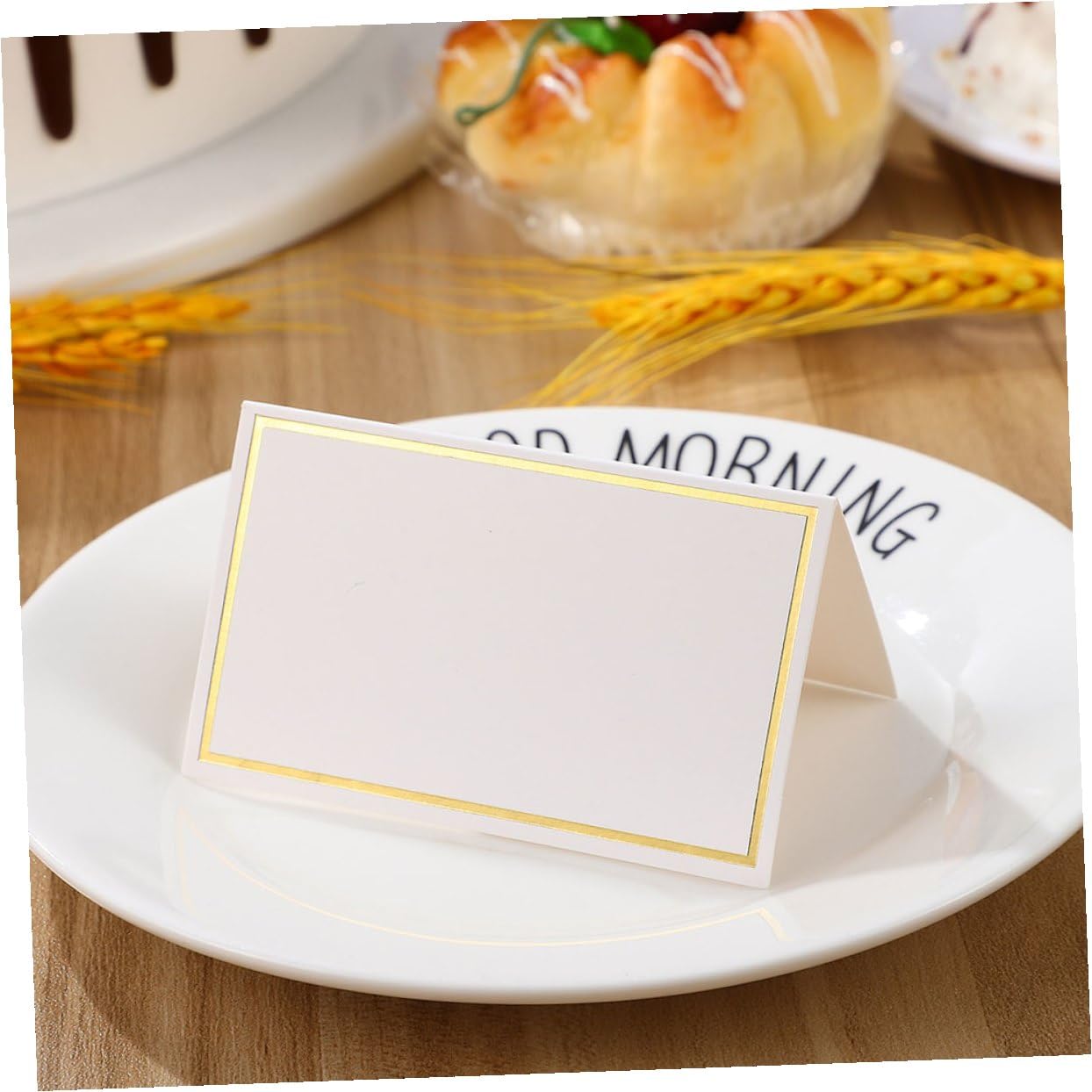 200 Tischkarten ohne Grate aus Papier Rundes Kreatives Design für Hochzeit und Bankette Leicht zu Beschriften und Elegante Namenskärtchen für Tisch