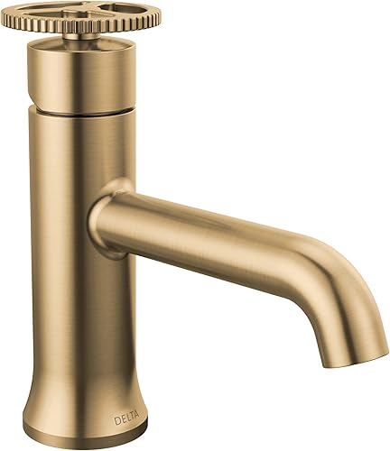 Delta Faucet Trinsic - Grifo de baño de un solo agujero, grifo de baño dorado, grifo de lavabo de baño de una sola manija, tecnología de sello de