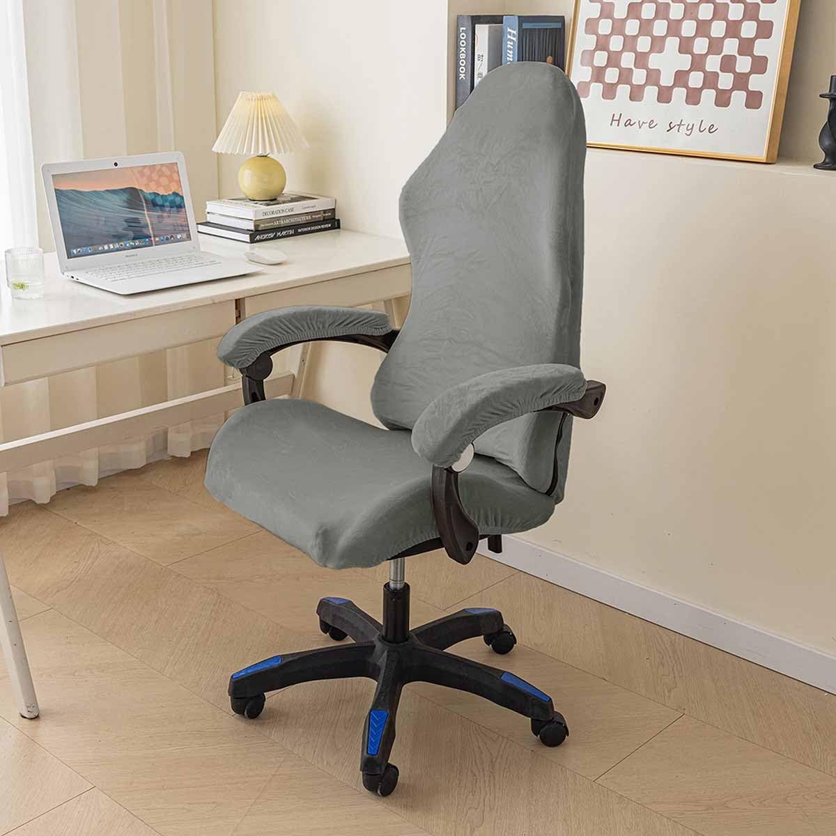 Kitegrese Gaming Rotating Chair Covers Slipcovers, Velvet Computer Office Chair Covers With Arm Covers Removable Washable, For Rotating Chair Office Chair(D)