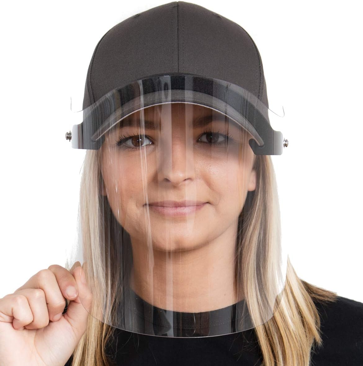 HatShield Flip Baseball Cap Face Shield by - TheLifeShield Black