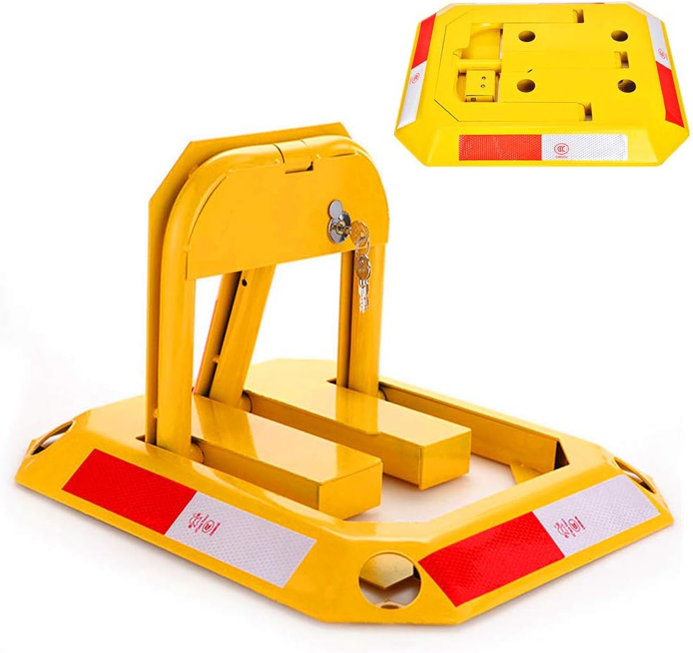 Car Octagonal Parking Locks, Thickened Anti-Collision Foldable Car Auto Safety Bollard Heavy Duty Lane Anti Theft Interceptor, Compression rating up to 100 T