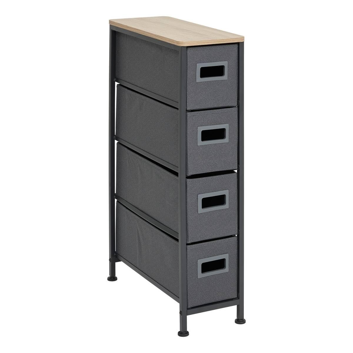 Meuble de rangement 4 tiroirs gris foncé