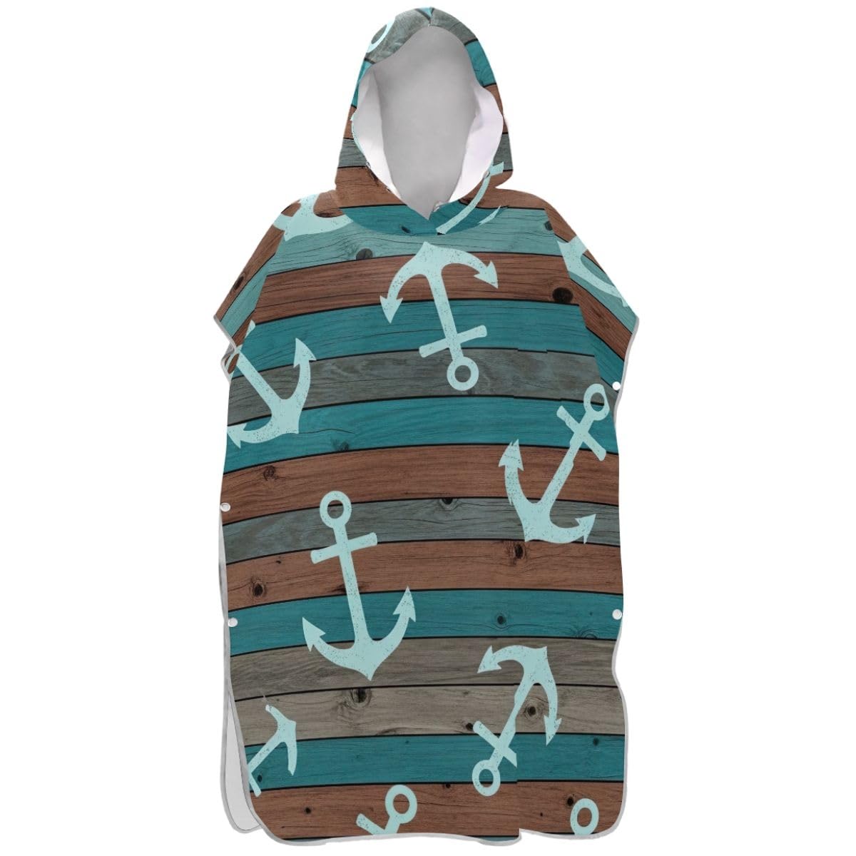 Peignoir de bain à capuche adulte bleu sarcelle pour spa et détente