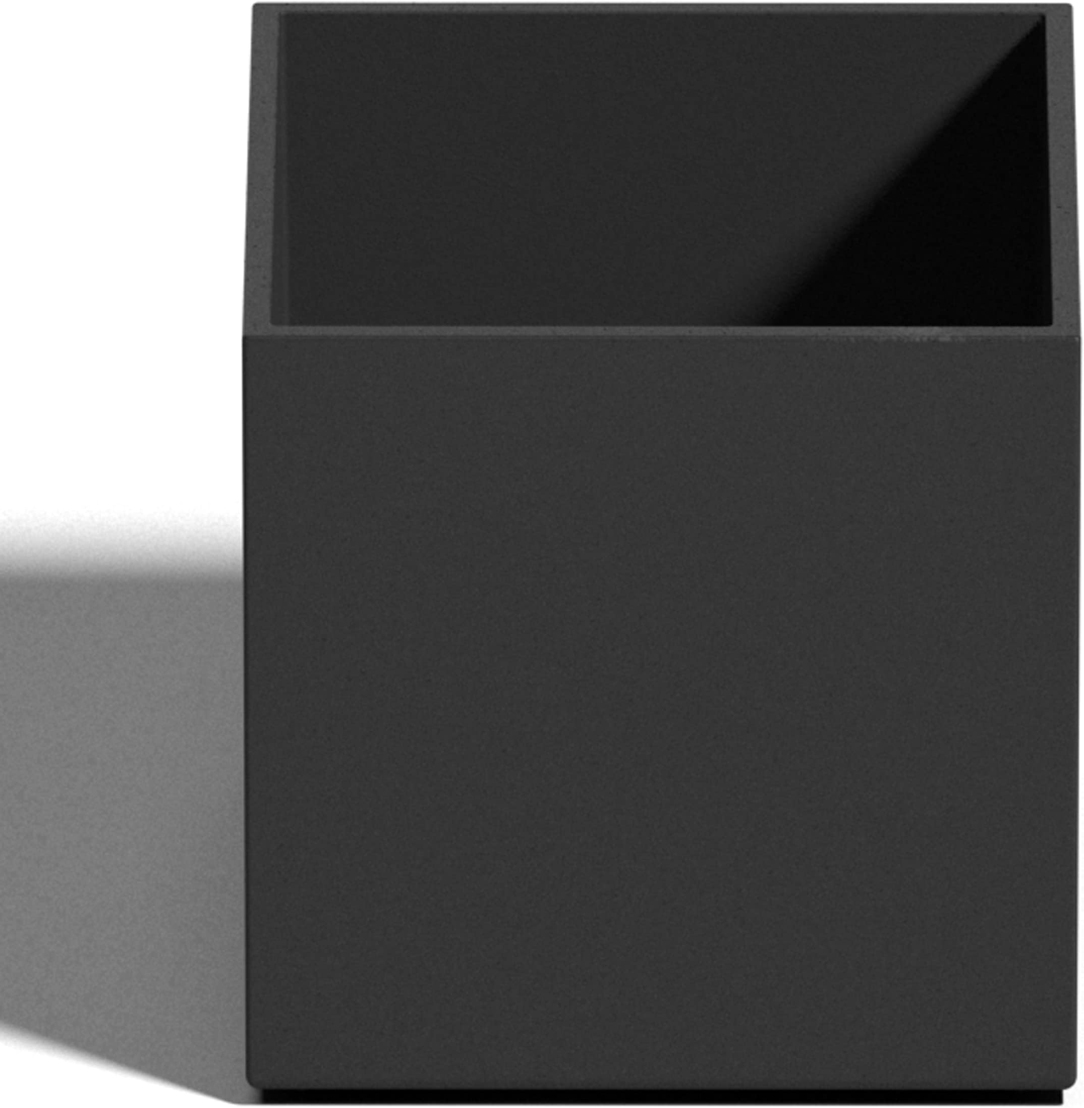 Black Square Planter Box Elegant Fiberstone Cube Planter
