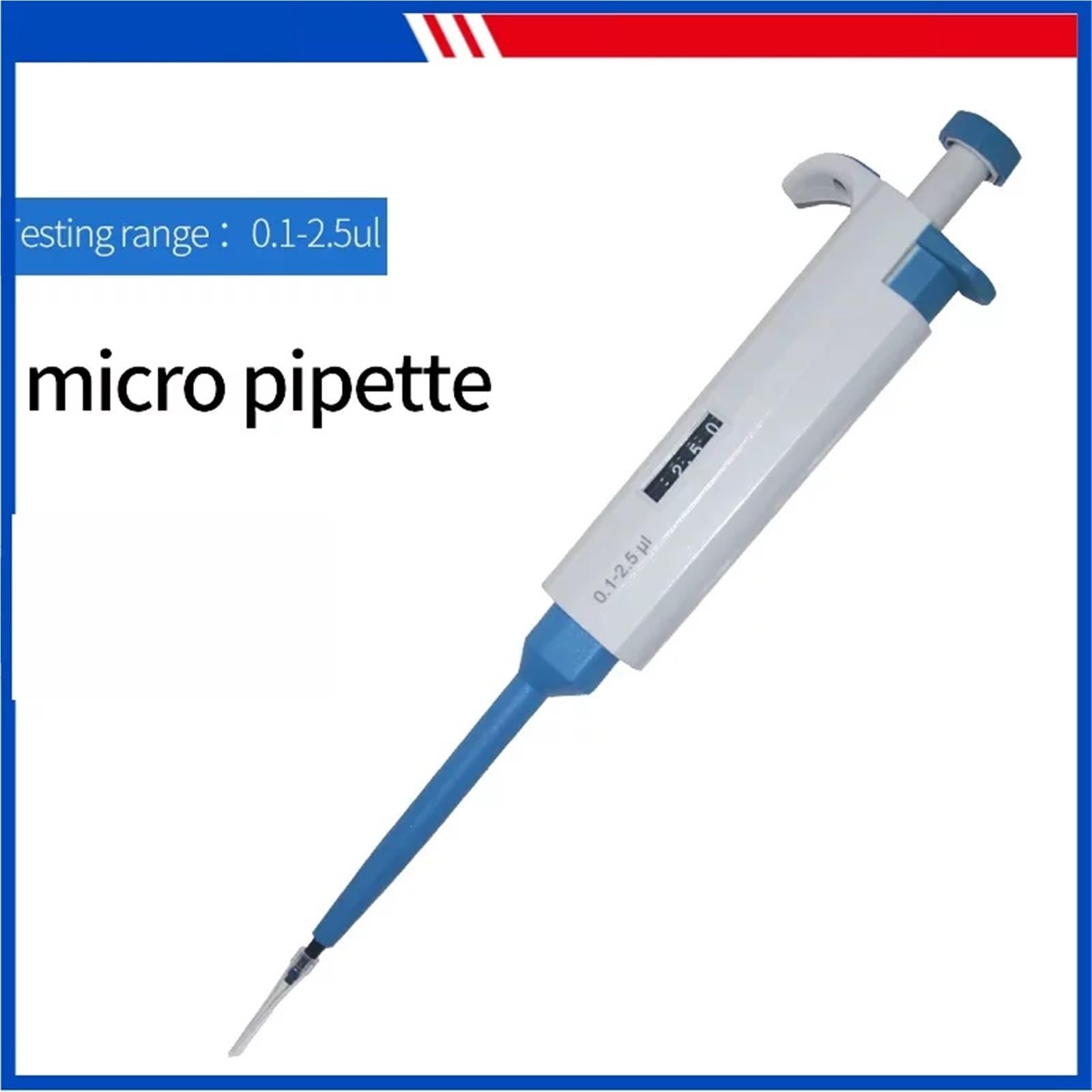 Pipetas manuales de plástico de un Solo Canal con Volumen Ajustable y presión Variable for líquidos.(20-200ul)