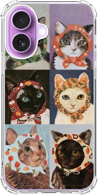 Cat Painting Phone Case Compatible with iPhone 17