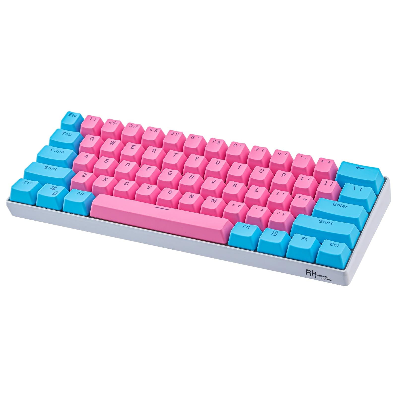 Sunzit Keycaps, 61 Keycaps Backlight Two-Color Mechanical Keypad PBT Keycap For GH60 / RK61 / ALT61 / Annie/Keyboard Poker Keys (Pink&Blue)