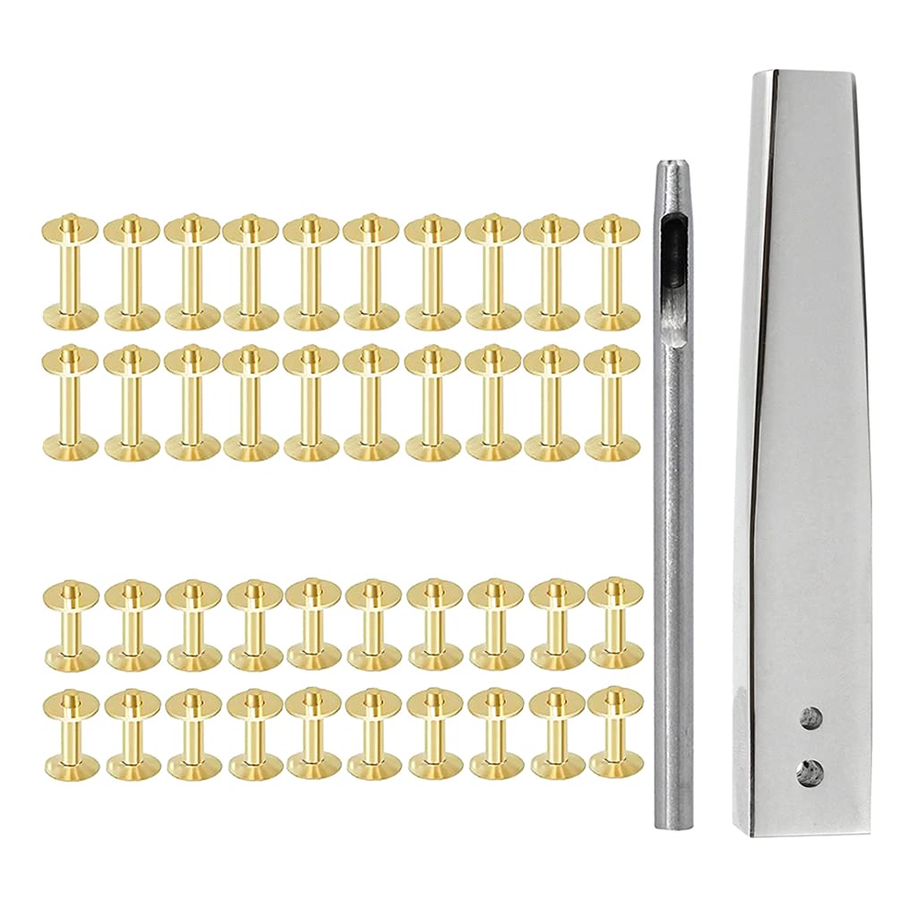 Buxuaaaa 0.55/0.75Inch Copper/Brass Double Cap Riveting Metal Studs with Pliers Fixing Set for Leather Crafting Studs Rivets