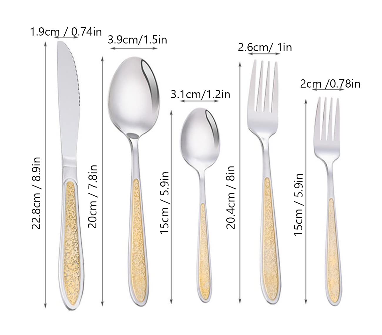 Juego de 30 piezas con estampado en relieve Juego de cubiertos de cocina vajilla de acero inoxidable cuchillo y tenedor cuchara comercial bistec café occidental vajilla (dorado)