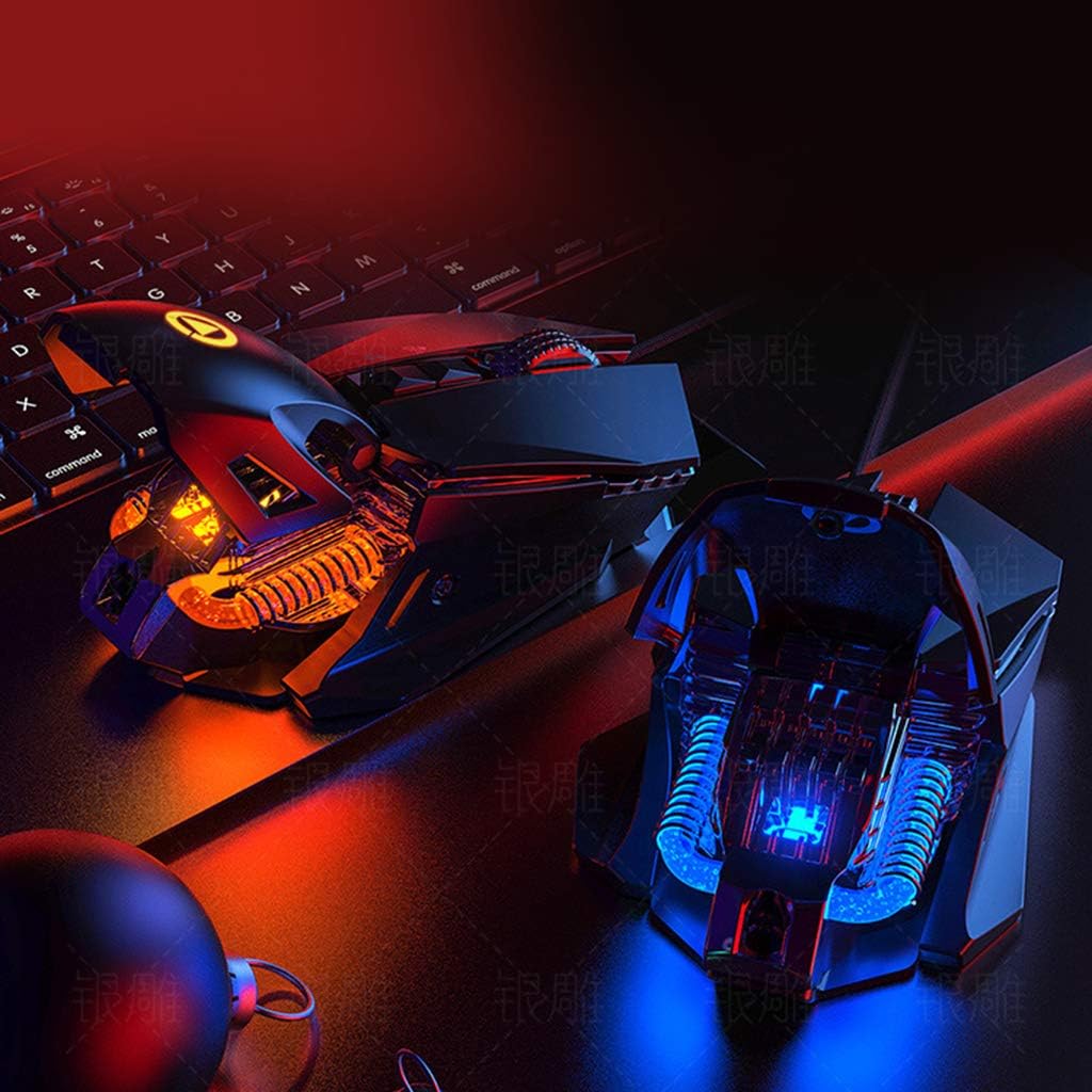 ljhnba Wired Gang Mouse Adjustable Color Light Streamline Design PC Computer ce for PC Computer Laptop for B00k Office