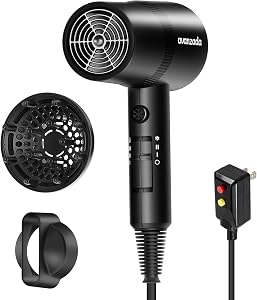 Avanzada Diffuser Hair Dryer, Blow Dryer with Diffuser for Curly Hair | Ionic Care, 450g Compact Design, Cool Shot, Concentrator, Secure Snap-on Diffuser and 4-layer Intake Filter