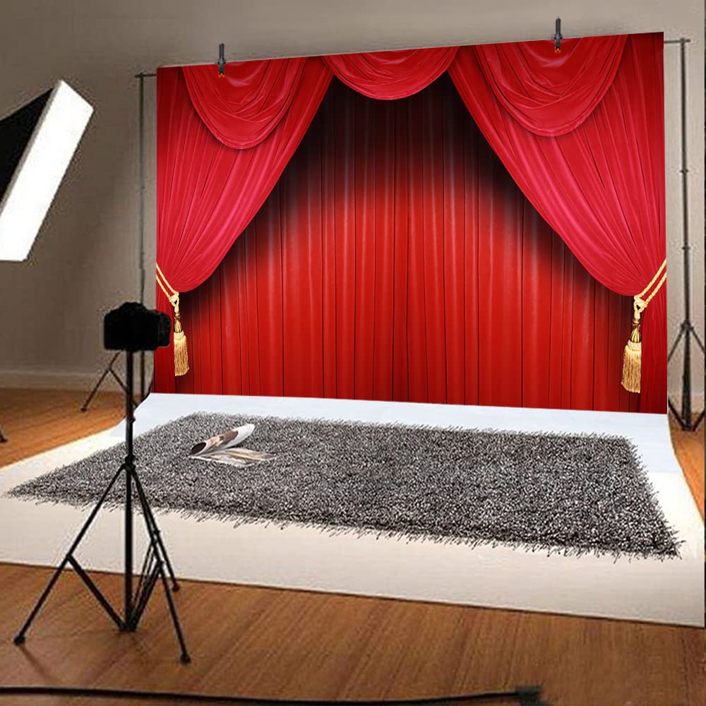 Amazon | DORCEV 20x10フィート ヴィンテージステージシアター背景幕