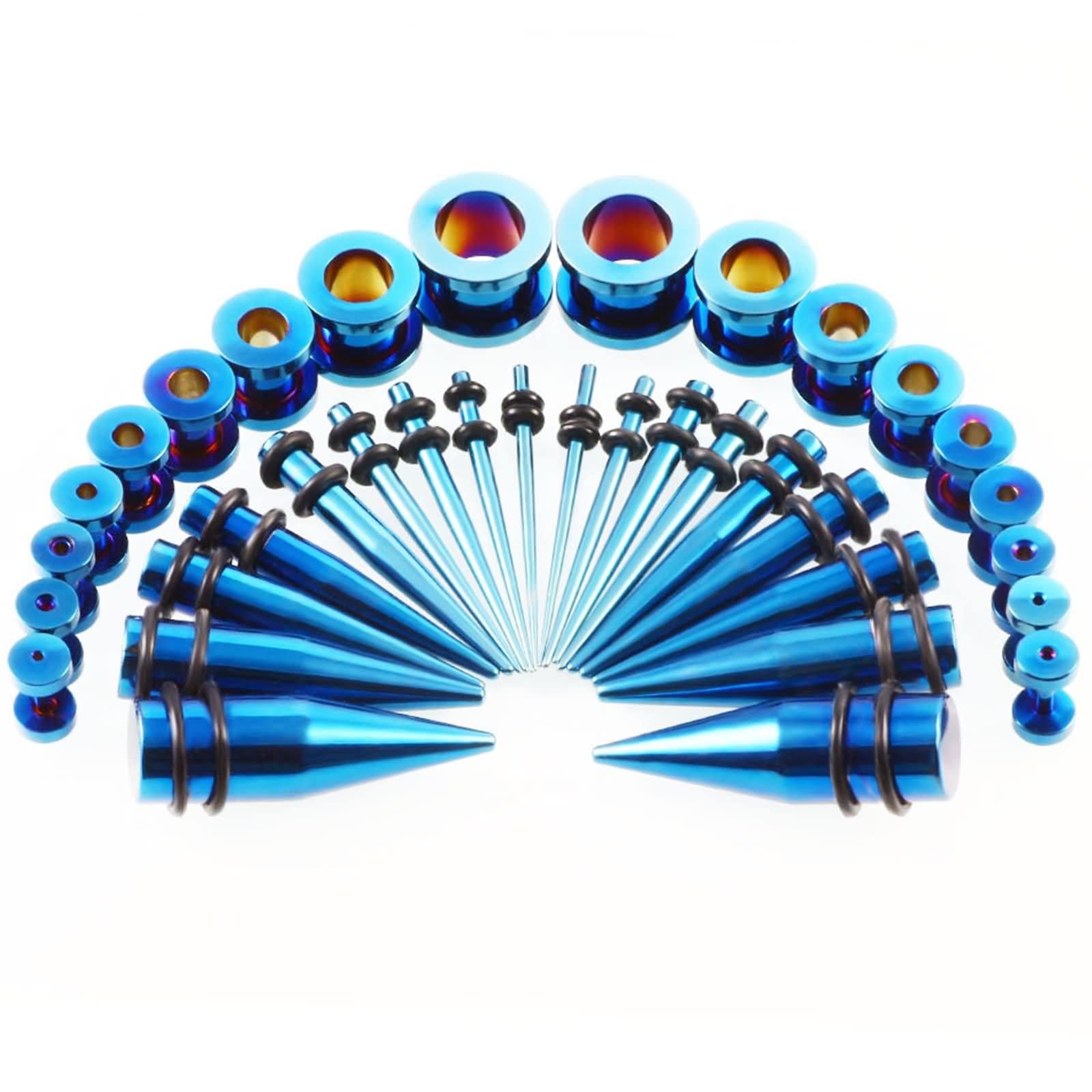 Ohr Plug Konisch 1.6mm bis 10mm, Plugs Chirurgenstahl Frauen 36 stück Ohrringe Piercing Plug Multicolor Cone Und Tunnel-Set