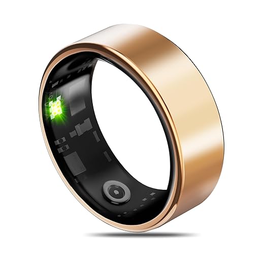 Smart Health Ring for Women Men Fitness Tracker with Heart Rate, Blood Oxygen, Blood Pressure, Sleep Monitoring, Step Counting, IP68 Waterproof for iOS and Android, No APP Fee, Rose Gold 9