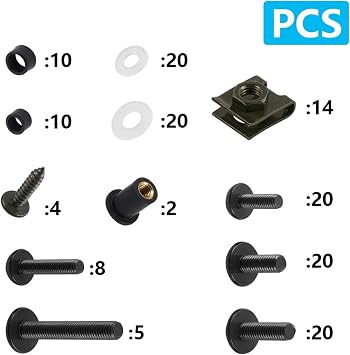 155PCS M5 M6 Motorcycle Fairing Bolts Screws Kit For Kawasaki For Ninja 400 650 For Versys 1000 Z900 For ZX-6R ZX10R H2 KLR650