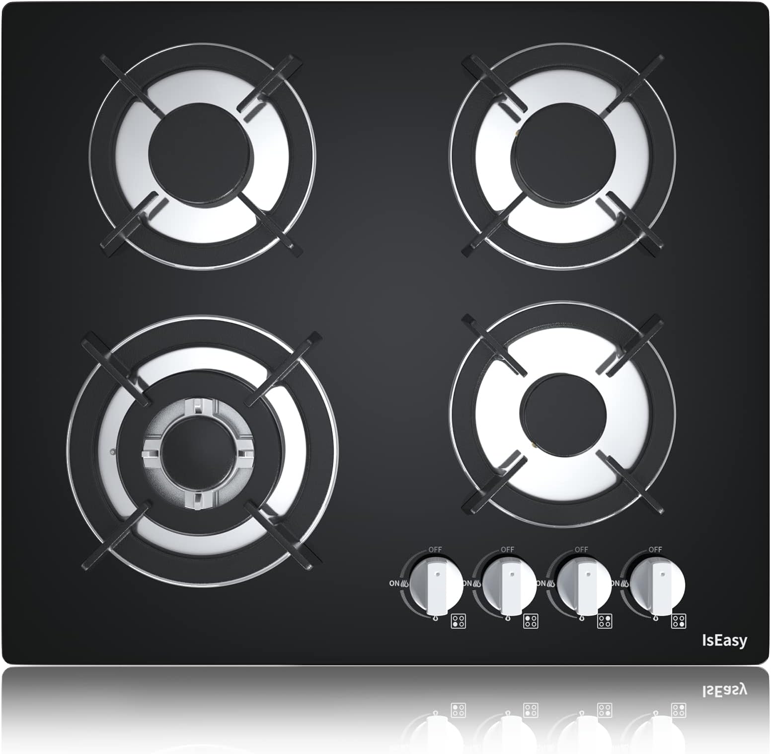 Beko HILL 75222 S / HILL75222S Piano Cottura A Gas Nero In Vetro 75 Cm 5 Fuochi 8690842095382