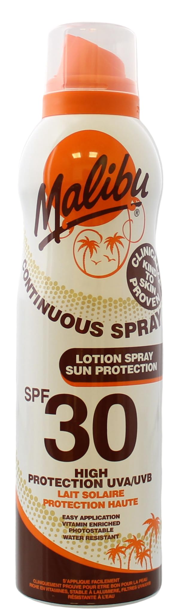 Malibu Sun SPF 30 Continuous Lotion Spray Sunscreen, Vitamin Enriched, Water Resistant, 175ml