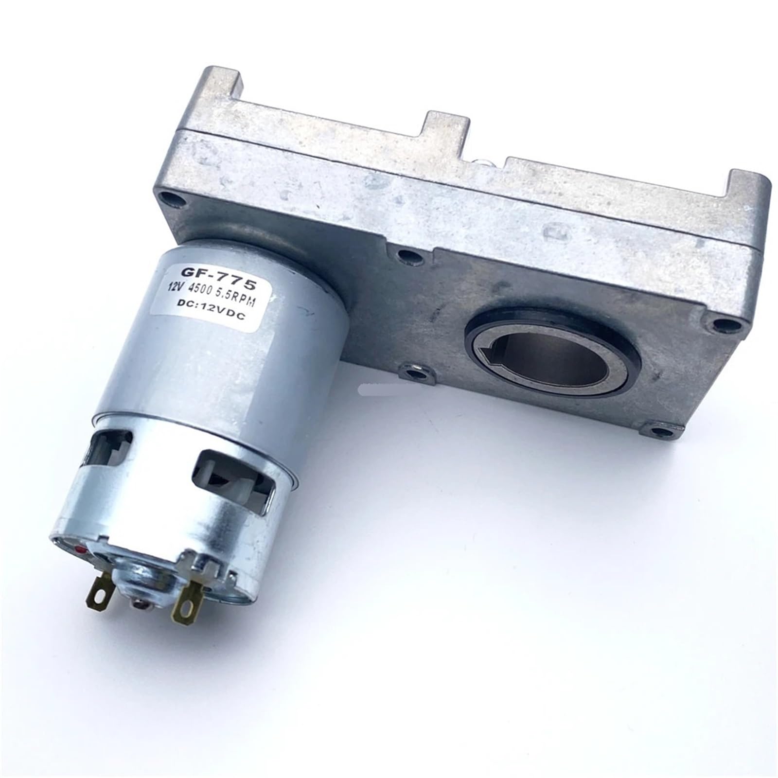 HYRBNSDLK GF-775 Hollow shaft DC Gear Motor 12V 5RPM 1:900 Torque CW/CCW Keyway Power(15rpm)