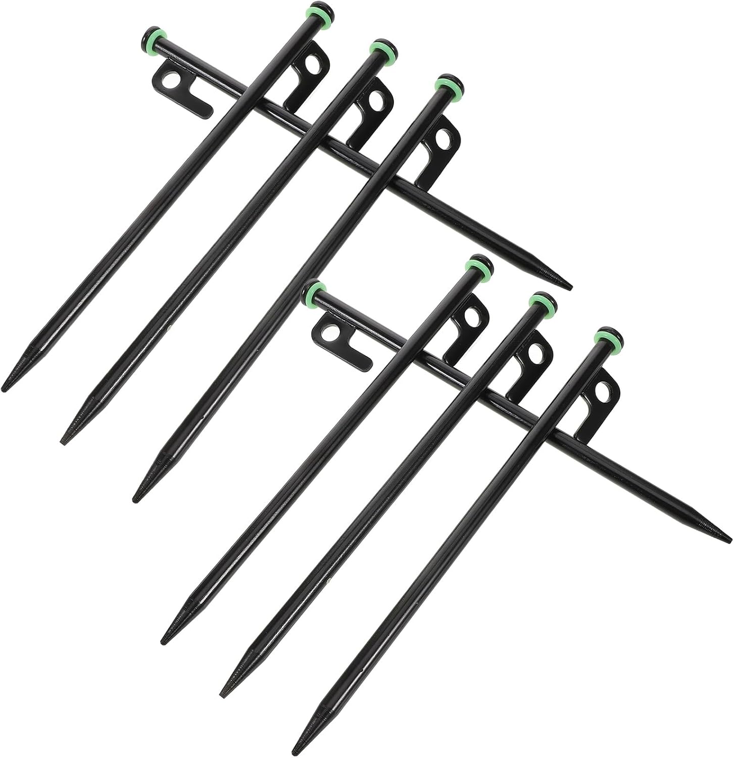 Camping Tent Stakes Ground Anchors 25cm Heavy Duty Steel Tent Pegs with Glow Rings, 8pcs with Storage Bag for Outdoor Camping, Hiking, Beach Shelter Secure Setup