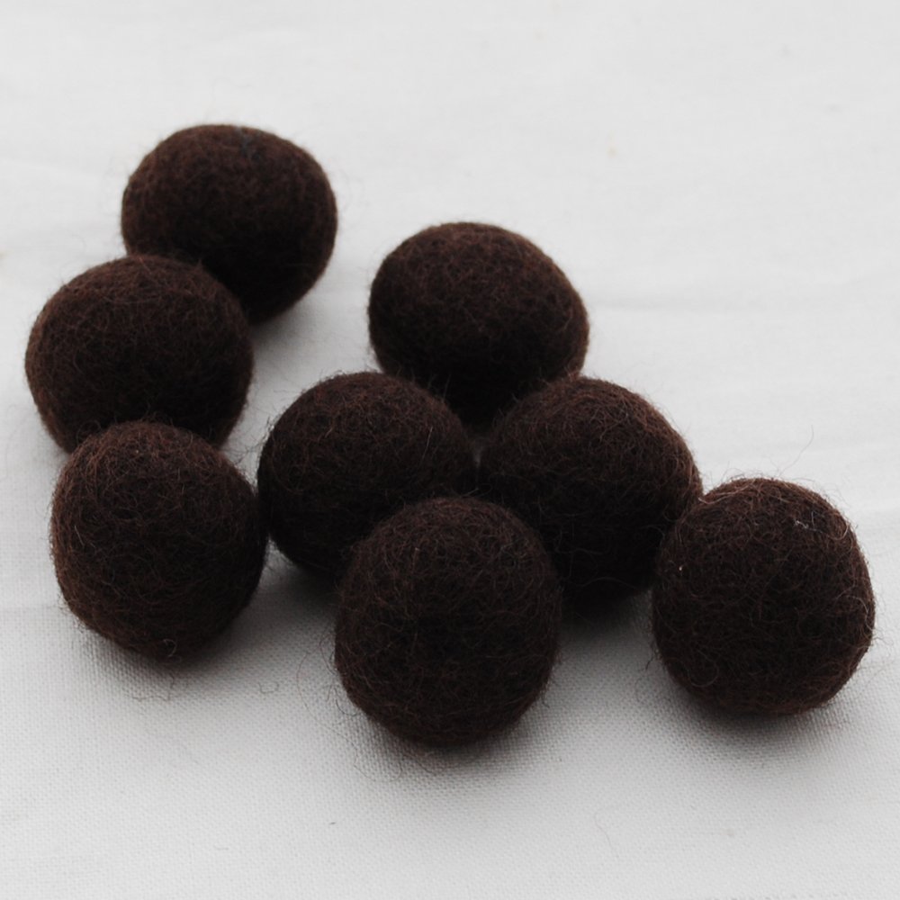 Oriental Direct Dark Brown 100% Wool Felt Balls 2.5Cm- 10 Count