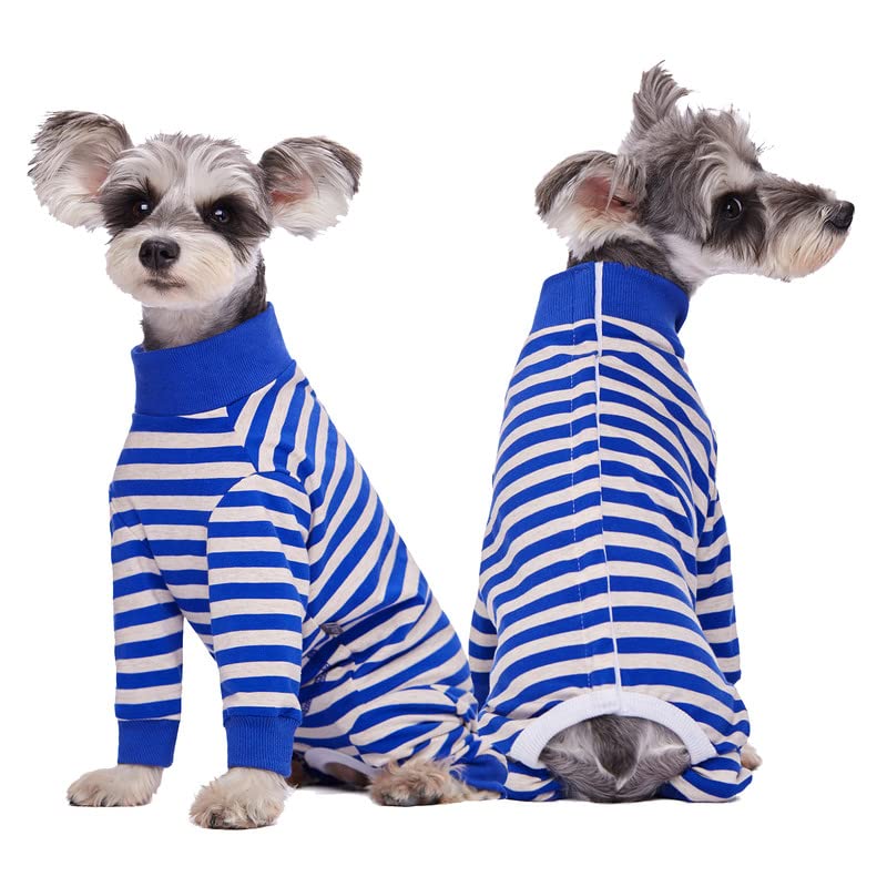 Image of Dog Surgery Recovery Suit for Small Dogs, 4-Legged Dog Onesie After Surgery with Back Snaps, Breathable Cotton Spay and Neuter Bodysuit for Female and Male Dogs