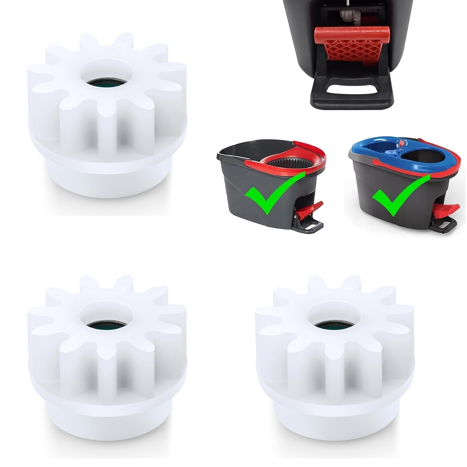 MengTiger 3 Pack Pedal Bearing Replacement for OCedar Mop Bucket - Easy Fix for O Cedar Easywring Spin Mop and Bucket System, One Way Clutch Gear