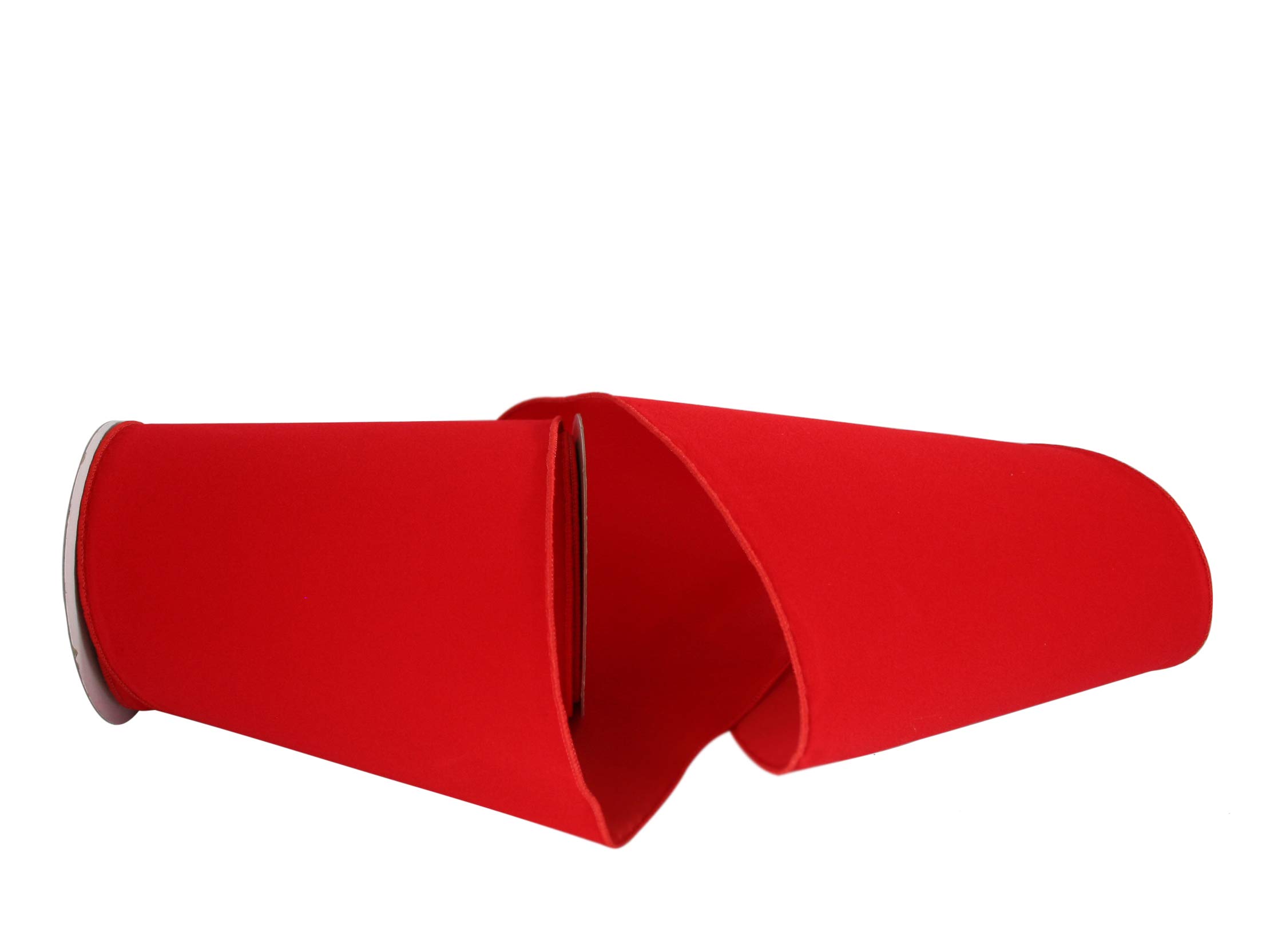 Reliant Velvet Gold Back Ribbon - 1-3/8" X 25 Yards Medium Red Polypro Ribbon