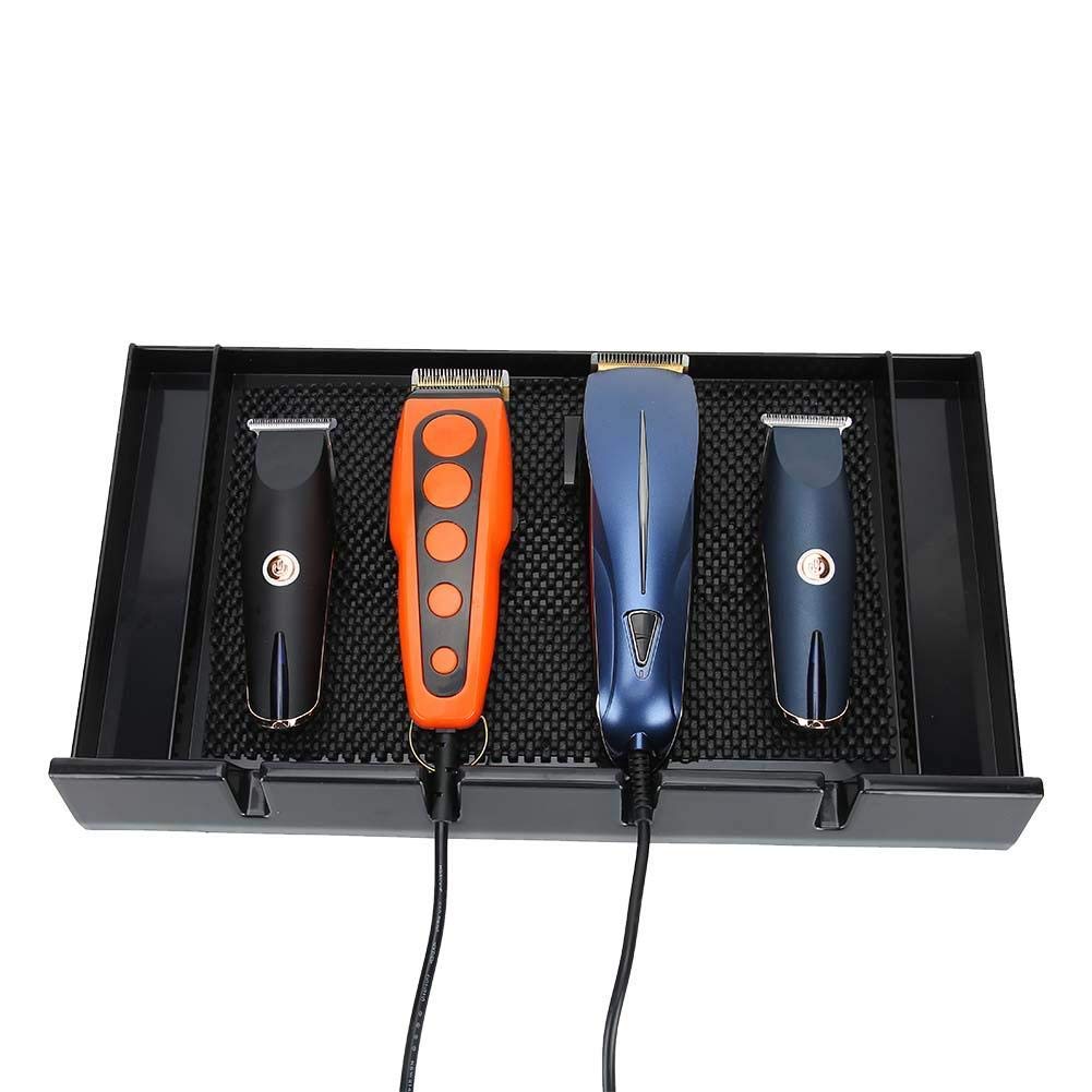 Barber Tray with Notches, Salon Anti-slip Clipper Organizer in Black - Professional Hair Trimmer Holder discount deal