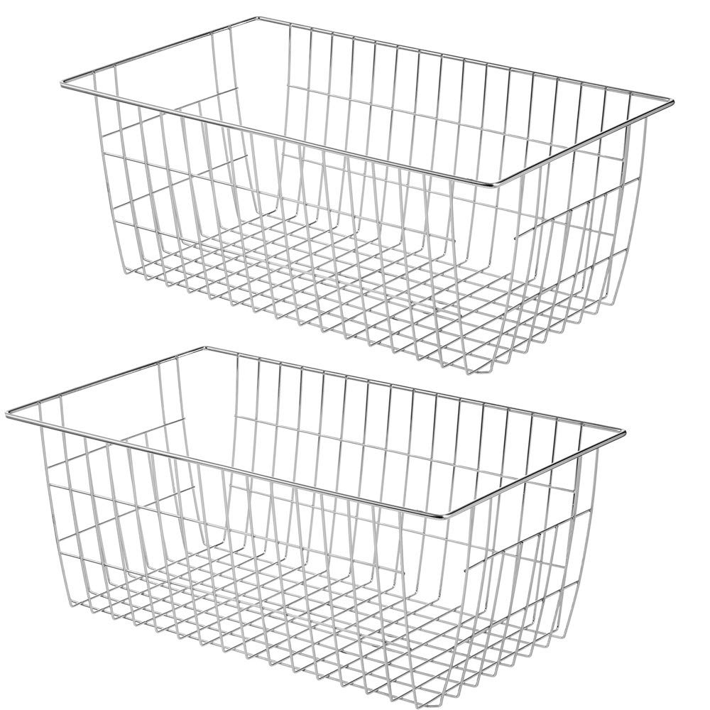 Freezer Wire Storage Baskets,Farmhouse Organizer Storage Bins Large Organizer Bins for Laundry Room, Closets, Garage, Office, Bathroom, Pantry