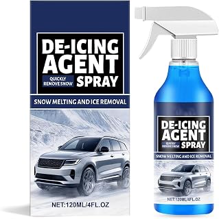 120ml De Icer Spray, Rapid Ice Melting Sprayer Fast Acting Melts Ice and Frost Quickly for Windows/Mirrors