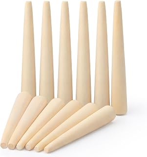 Sieral 12 Pcs Wooden Pegs for Chair Caning Cane Chair Supplies Wicker Weaving Repair Supplies Cane Webbing Peg for Hand Weaving Chairs