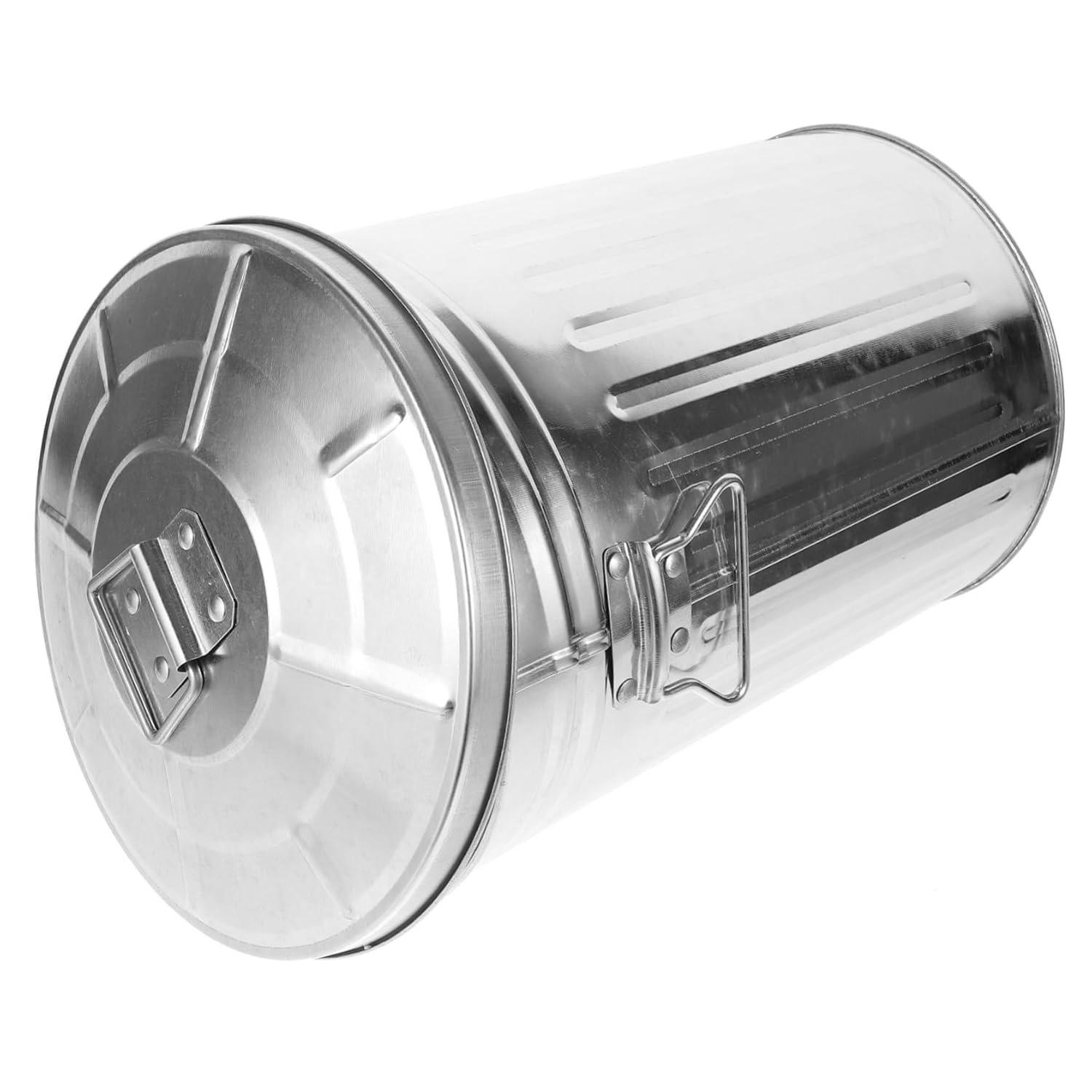 Metal Trash Can with Lid Round Outdoor Garbage Bin Corrosion Resistant Waste Basket for Kitchen Bedroom Office Home Use