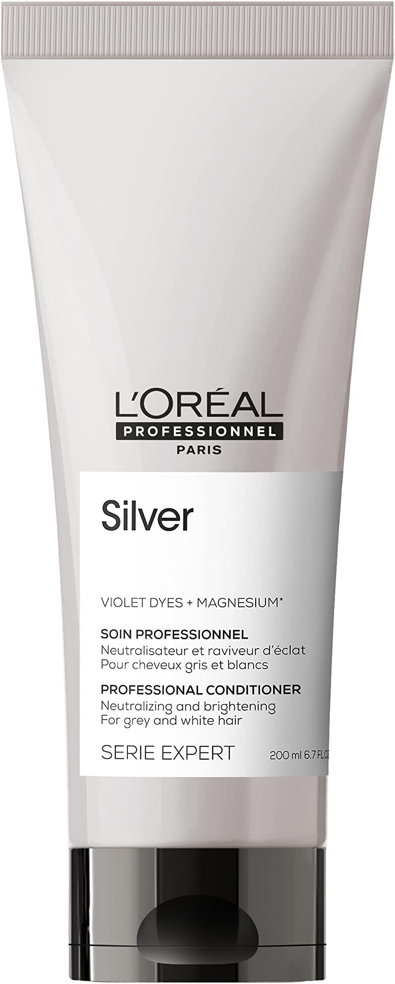 LโOrรฉal Professionnel | Silver Conditioner | Neutralizes Unwanted Yellow Tones | For Color Treated, White, Silver, & Blonde Hair | With Violet Micro-Pigments | SERIE EXPERT | 200ml