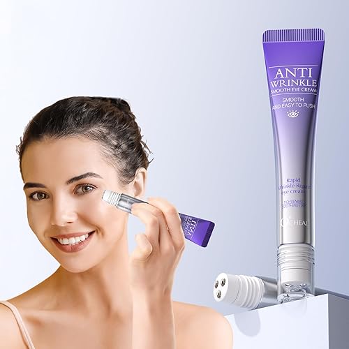 Crema de ojos antienvejecimiento, crema de ojos con retinol para ojeras e hinchazón, crema de ojos para arrugas con bola de masaje de 360, suero de