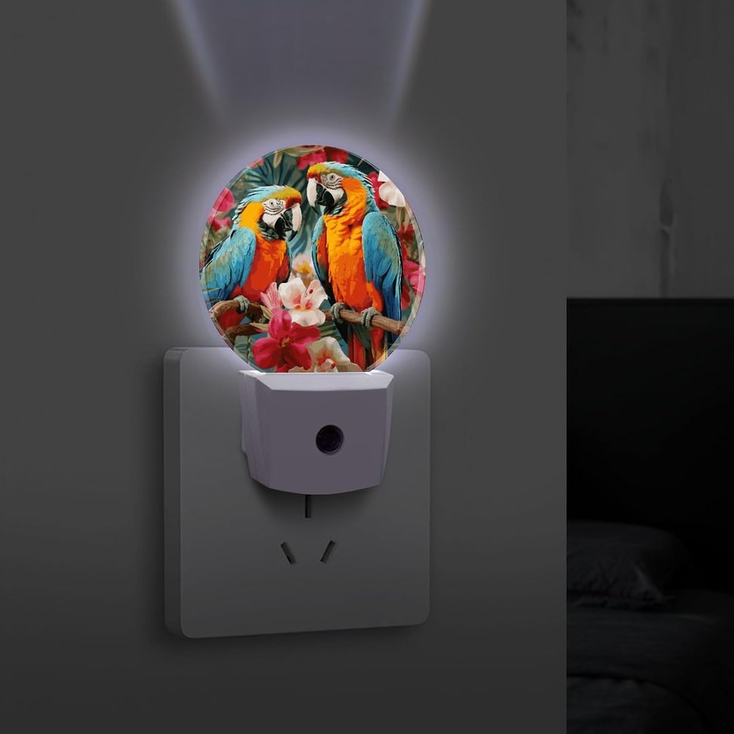 Tropical Plants And Parrots Plug-In LED Nightlight Wall Night Light image 4