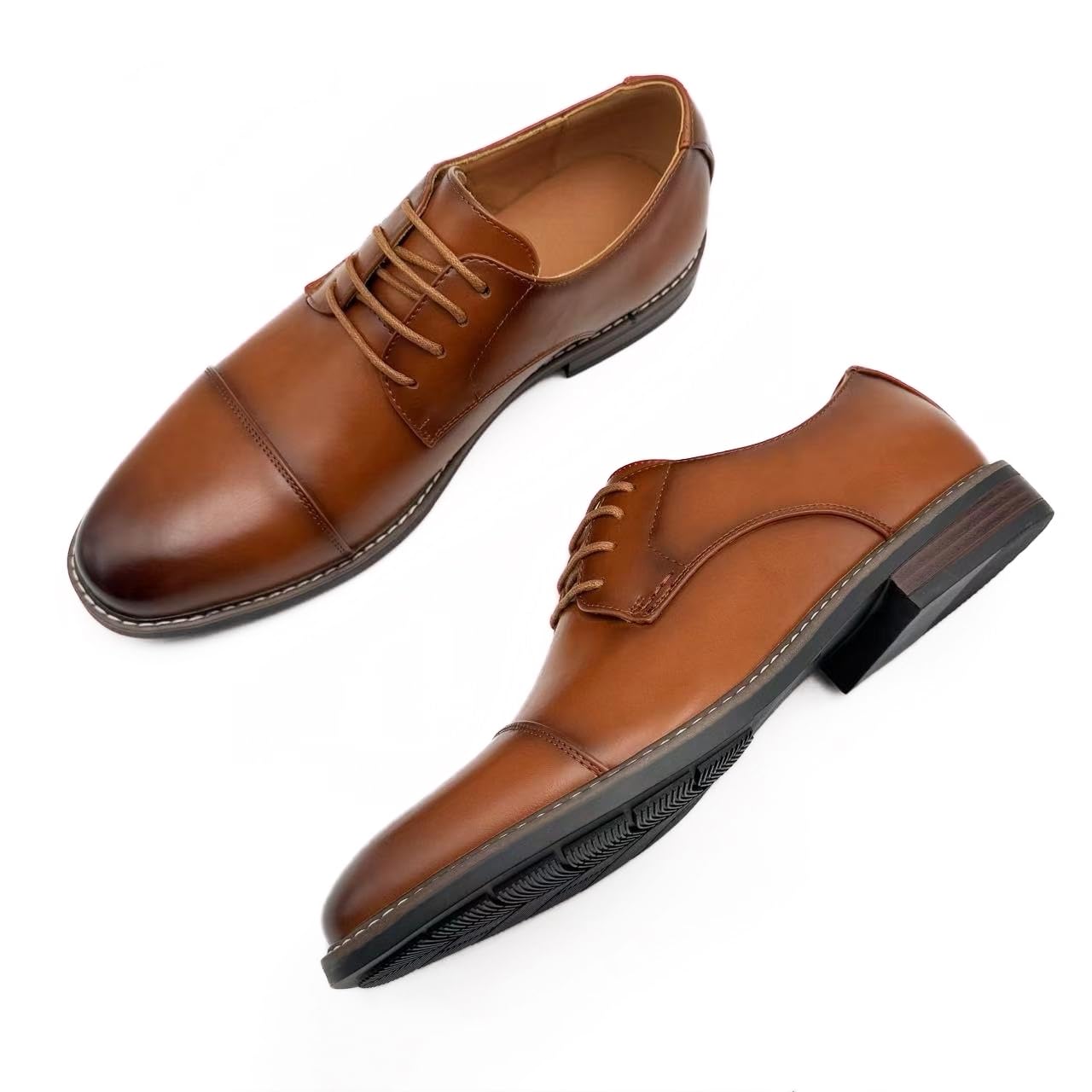 Finishing & Sewing Zapatos de vestir Oxford con cordones para hombre