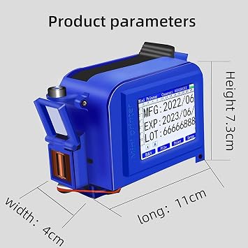 Handheld Printer Portable, Handheld Inkjet Printer with 2.4 Inch Touch Screen Quick-Drying Inkjet Coding Machine for Expire Date, Barcode, QR-Code, Logo, Batch Series Number (Color : 12.7mm)