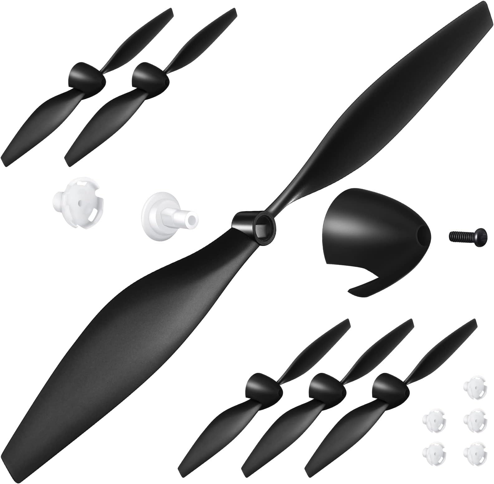 6 Sets RC Plane Propellers Compatible with TR-C385 and TR-C285G Propellers RC Airplane Carbon Fiber Nose Cone Compatible with Prop Savers and Adapters