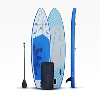 Inflatable Stand Up Paddle Board,320 * 81 * 15 CM,Double-Layer Racing SUP Board Beginner's Surfboard with Adjustable Paddle/Fin/Pump/Leash/Backpack/Repair Kit