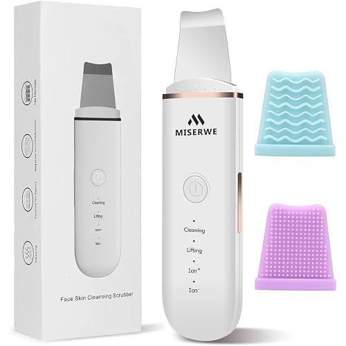 Skin Scrubber Face Skin Spatula Facial Scrubber Spatula for Deep Cleansing Blackhead Remover Pore Cleaner with 4 Modes (White)