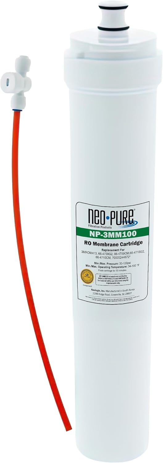 Neo-Pure NP-3MM30 SQC Compatible Membrane 30GPD Replaces the Water Factory Systems 66-4706G2 Filter Cartridge, used in the Water Factory Systems SQC3 and SQC4 RO Systems. (Compatible Membrane, 30 GPD)