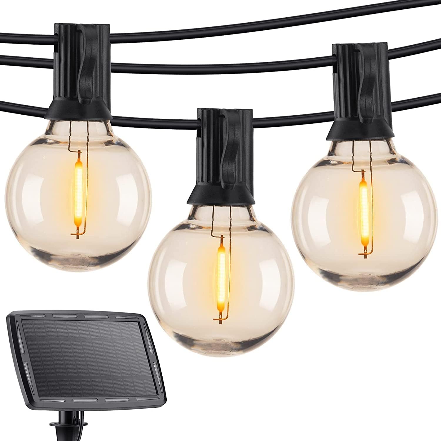 HEDYNSHINE 50Ft Solar Outdoor String Lights,G40 Patio Lights,4 light