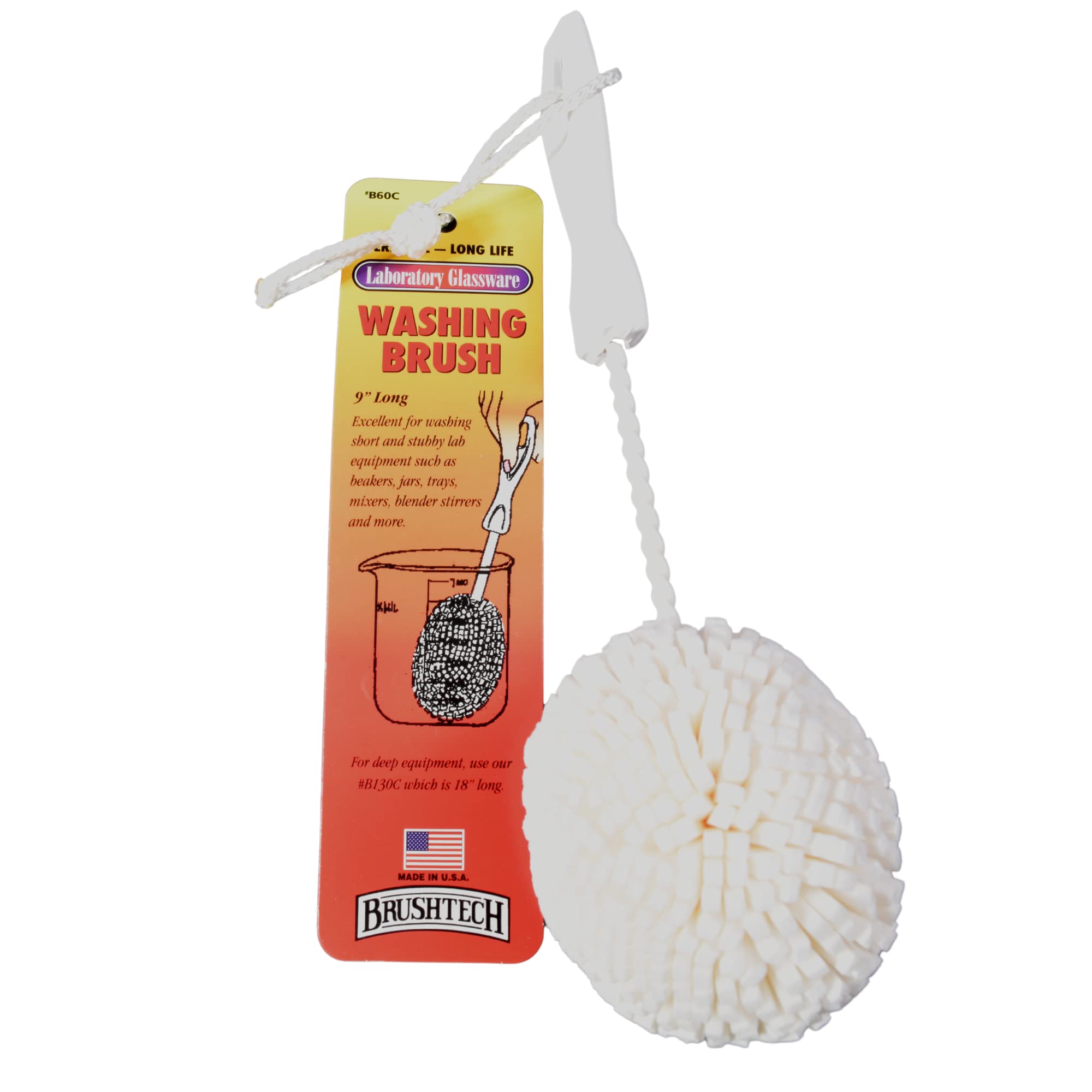 The Labsales Company Labsales Presents The Bottle, Decanter And Laboratory Glassware Brush For The Cleaning Of Bottles, Flasks, Decanter, Carafe, Tubes And Much More. 1 Brush (The Round One)