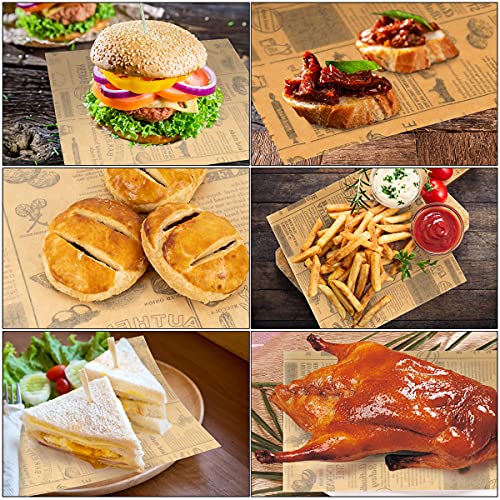 Deli Paper Sheets, 100 Sheets Wrap Paper 25 x 25 cm, Disposable Food Packaging Paper for Sandwich, Chips, Burgers, Cakes etc - Image 7