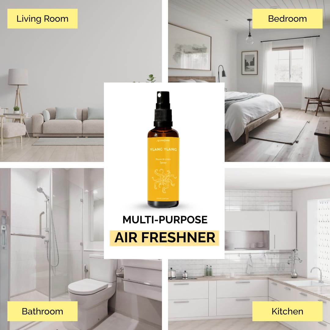 Ylang Ylang Air Freshener Spray for Room, Linen & Pillow 100ml by Aromafume 1